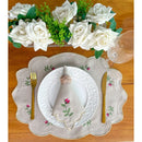 JOGO AMERICANO BORDADO PREMIUM FLORES, 4 PEÇAS ( 2 LUGARES) ! IDEAL PRA QUEM GOSTA DE DELICADEZA E REQUINTE!