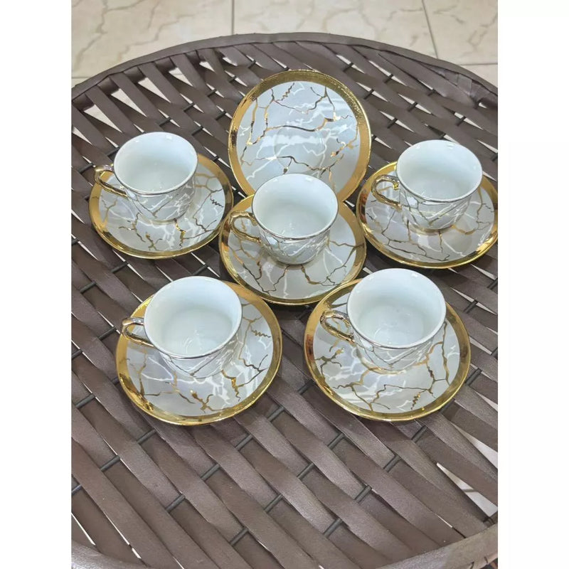 KIT XÍCARAS 12 PEÇAS EM CERÂMICA. SEU CAFÉ SERVIDO COM ESTILO!