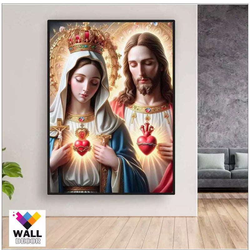 QUADRO SAGRADOS CORAÇÕES EM MDF. MAIS QUE QUADRO UMA BENÇÃO NA SUA CASA!