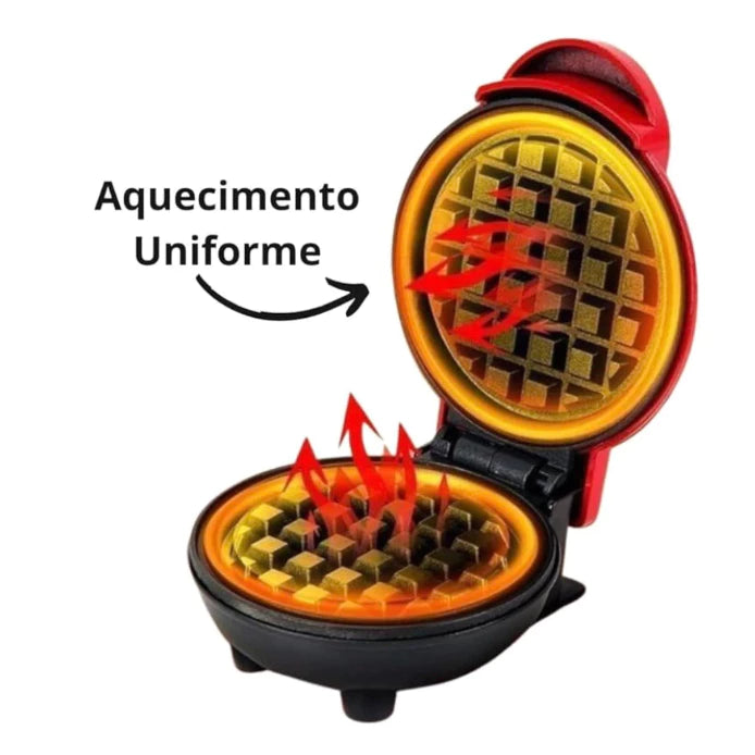 Min Máquina de Waffles Elétrica Portátil 220V | Frete grátis