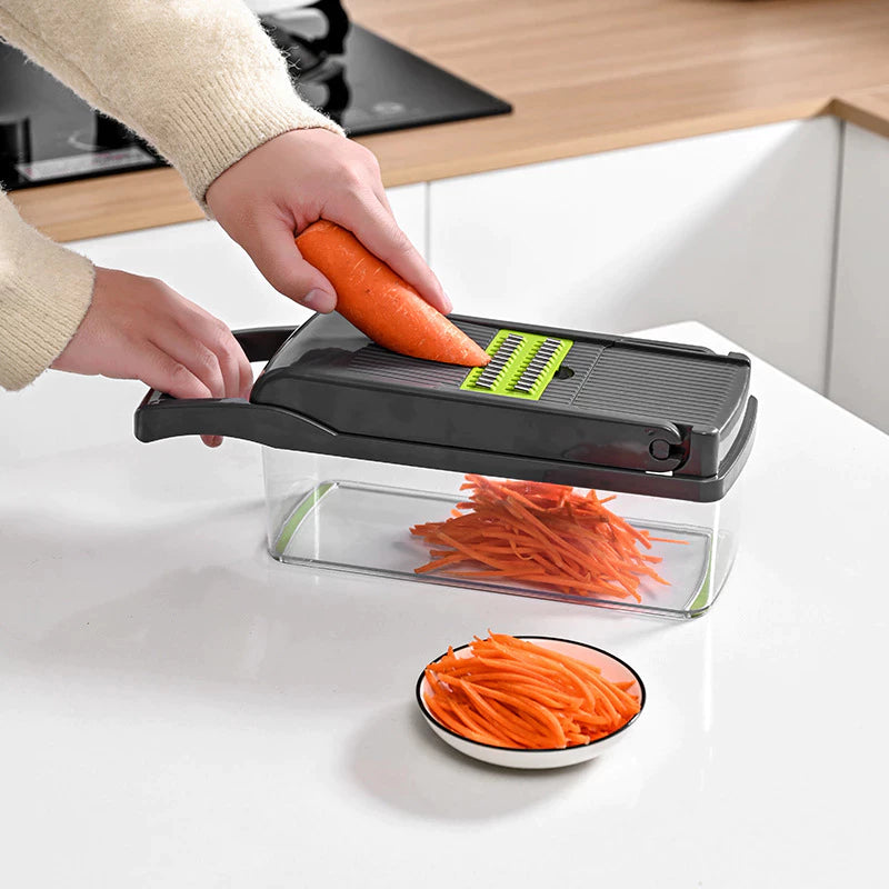 Mais Praticidade, Menos Bagunça: Fatiador 16 em 1 de Legumes, Verduras e Frutas. Seu Novo Aliado na Cozinha Frete grátis